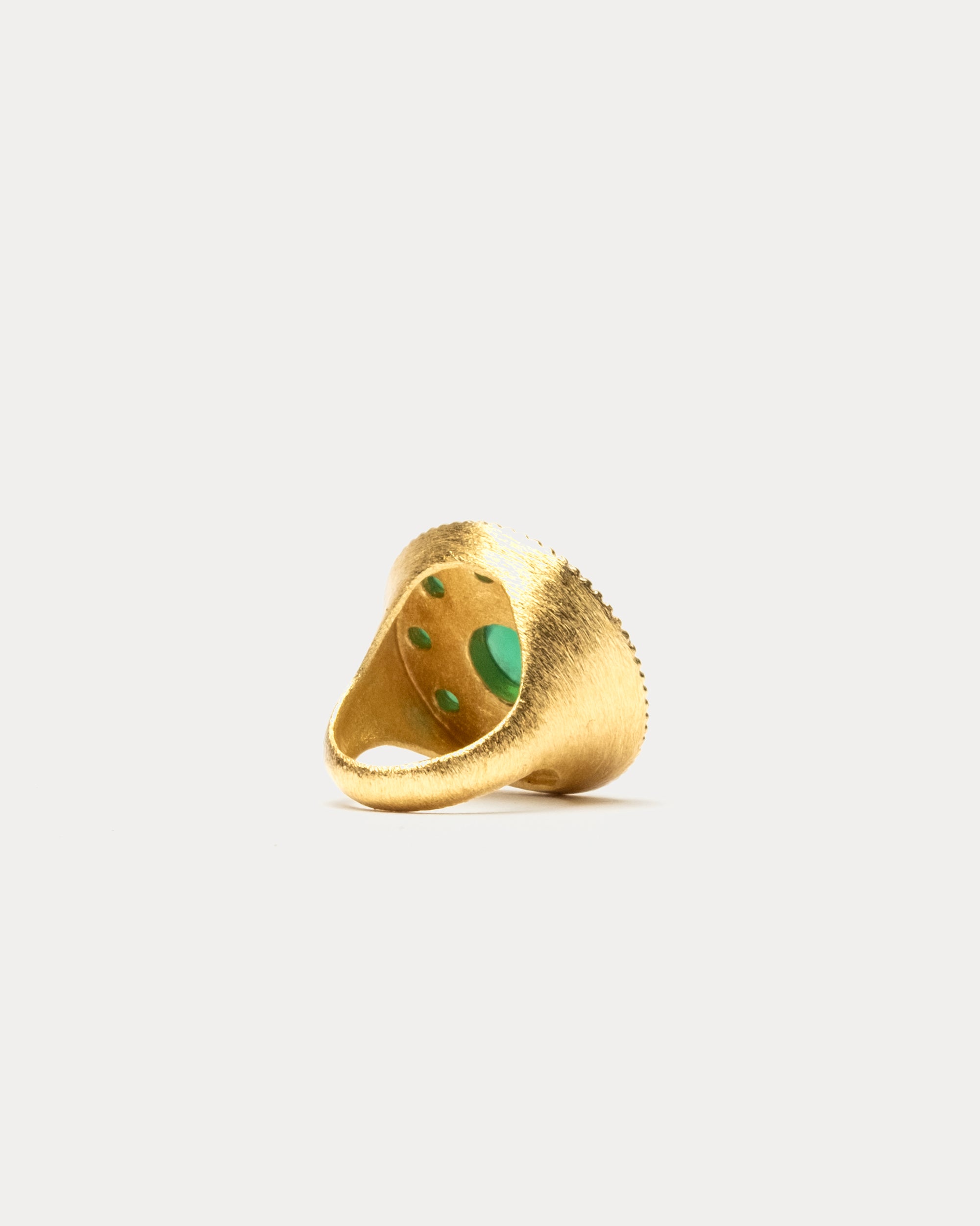 Arden Medallion Ring Green Onyx