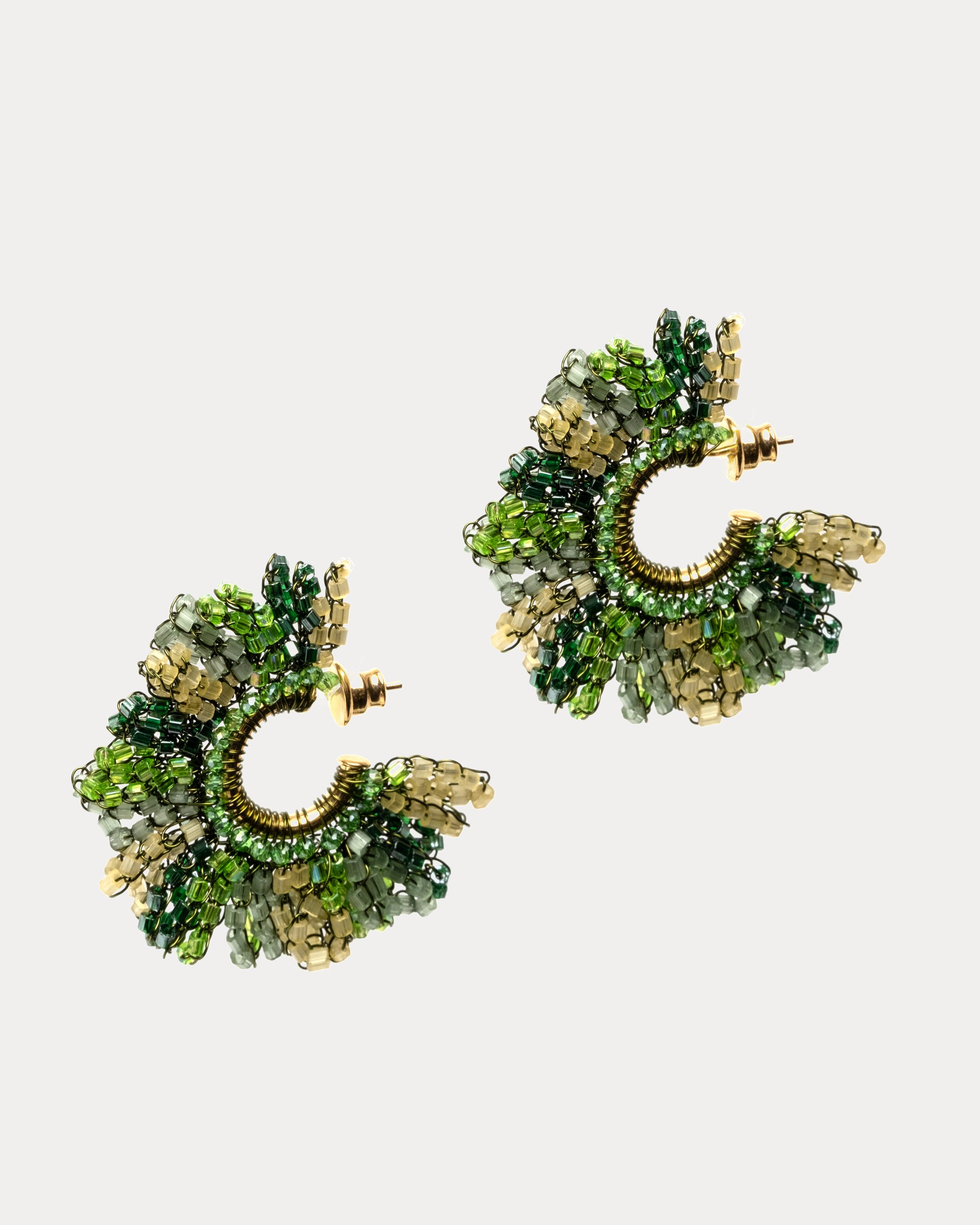 Marigold Hoop Earrings Green