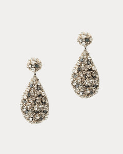 Magdaline Beaded Earrings Silver - Frances Valentine