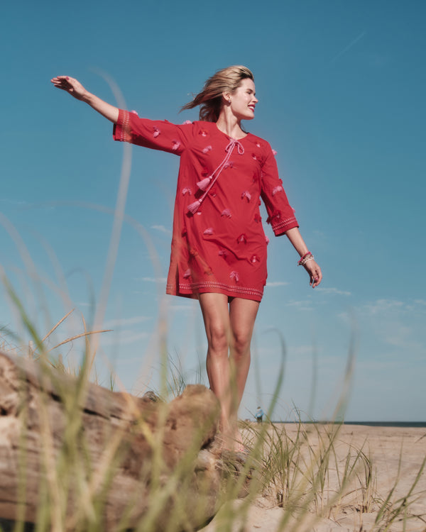 Capri Tunic - Peacock Red Dresses Frances Valentine