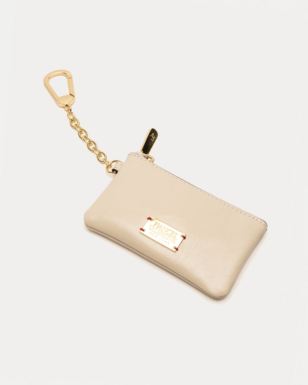 Bitsy Key Pouch - Crinkled Leather Oyster - Frances Valentine
