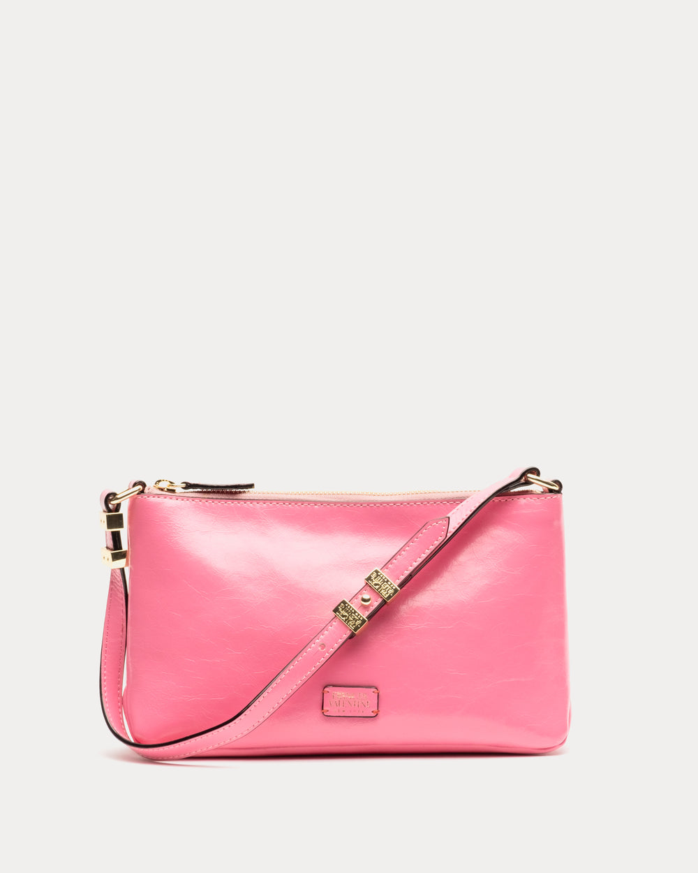 Freddie Shoulder Bag - Crinkled Leather Pink - Frances Valentine