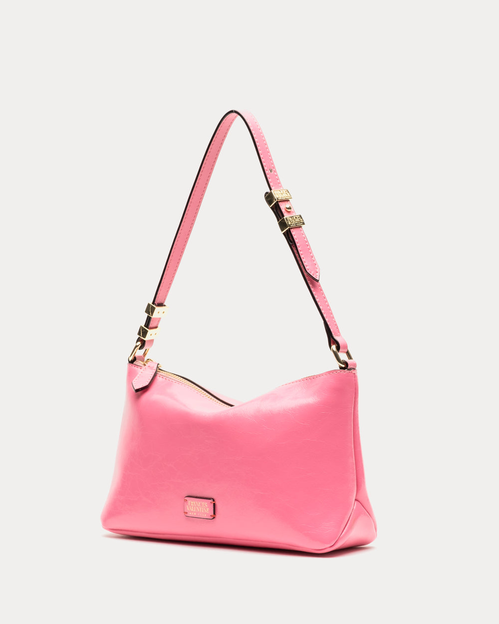 Freddie Shoulder Bag - Crinkled Leather Pink - Frances Valentine
