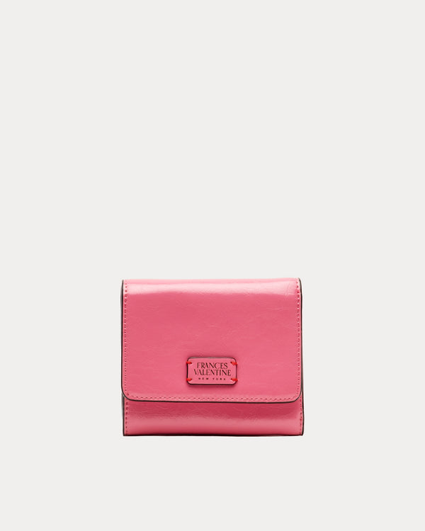 Perfect Wallet - Crinkled Leather Pink - Frances Valentine