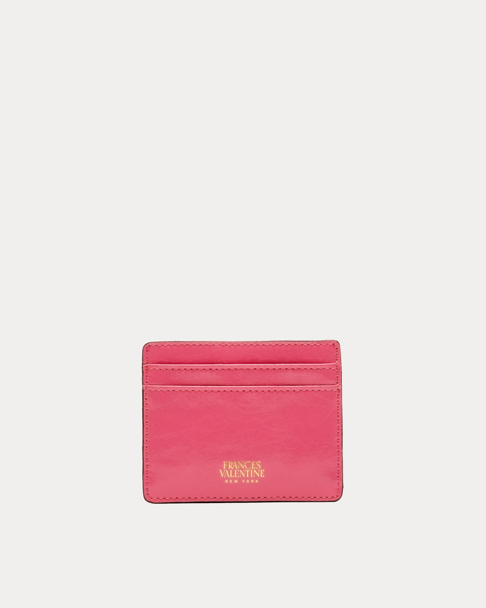 Card Case - Crinkled Leather Pink - Frances Valentine