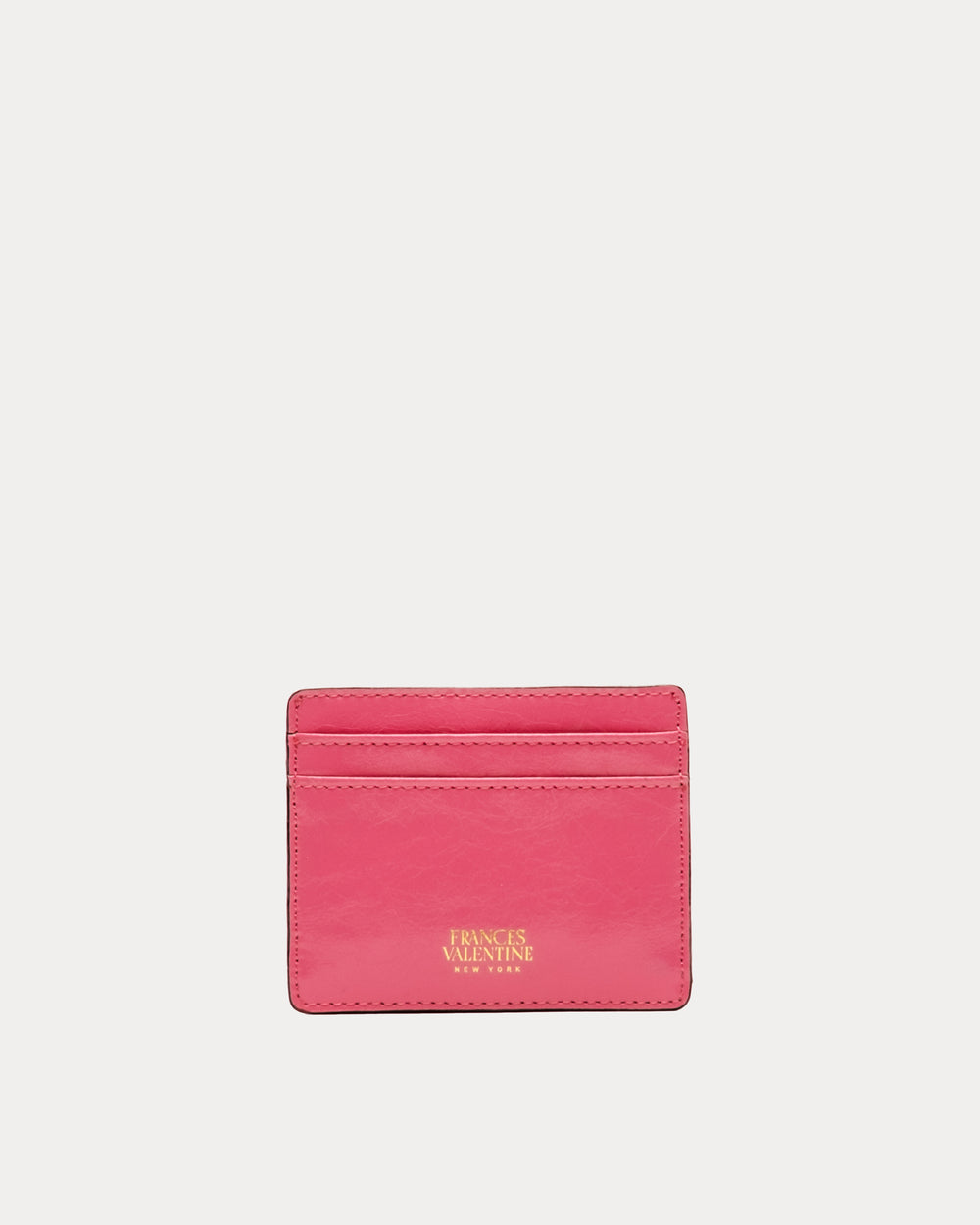 Card Case - Crinkled Leather Pink - Frances Valentine