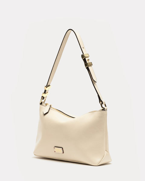 Freddie Shoulder Bag - Crinkled Leather Oyster – Frances Valentine