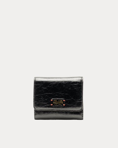 Frances Valentine Perfect Wallet - Crinkled Leather Black