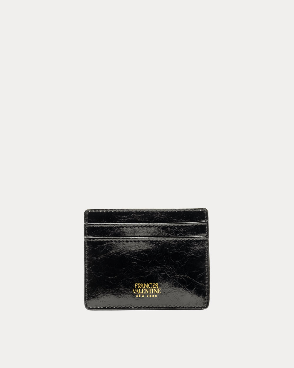 Card Case - Crinkled Leather Black - Frances Valentine
