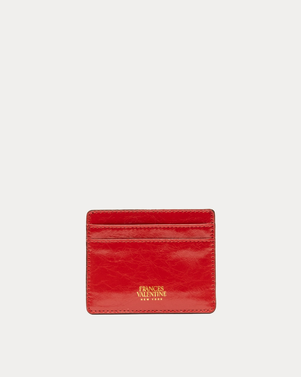 Card Case - Crinkled Leather Red - Frances Valentine