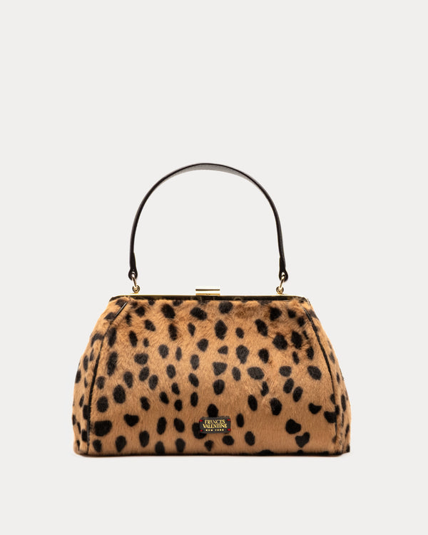 Frances Frame Bag Cheetah Print - Faux Fur