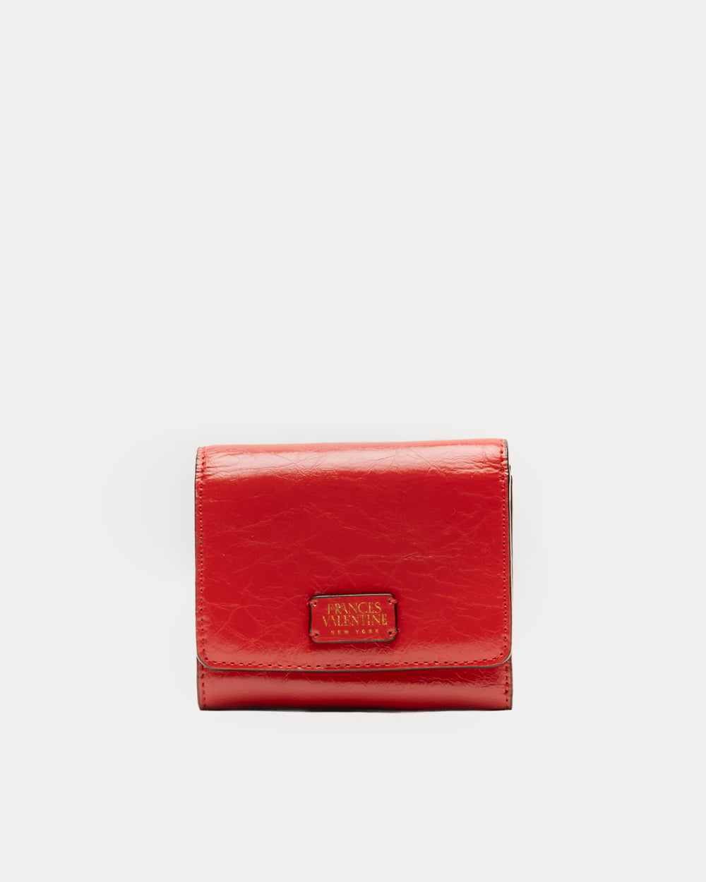 Perfect Wallet - Crinkled Leather Red - Frances Valentine