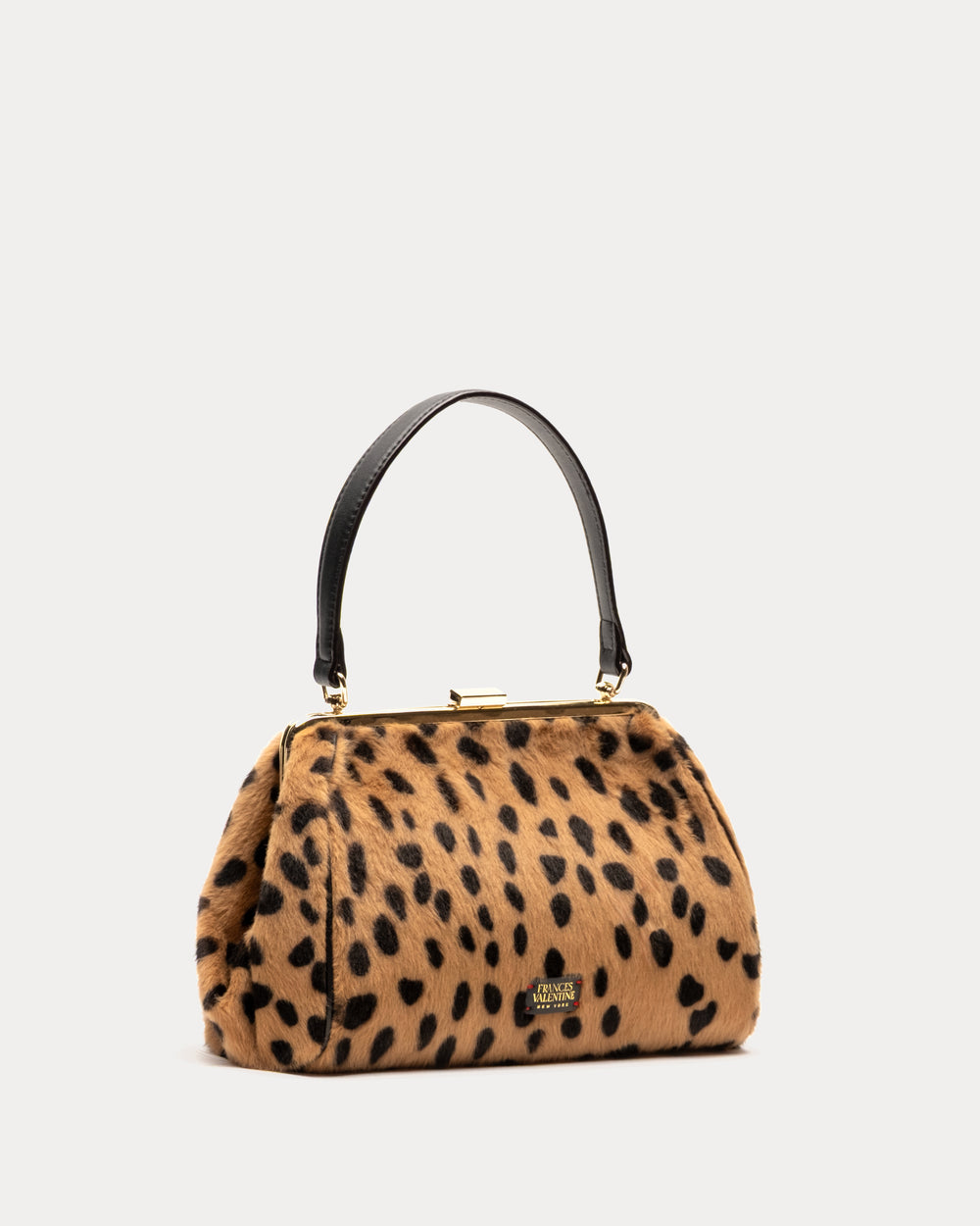 Frances Frame Bag Cheetah Print - Faux Fur