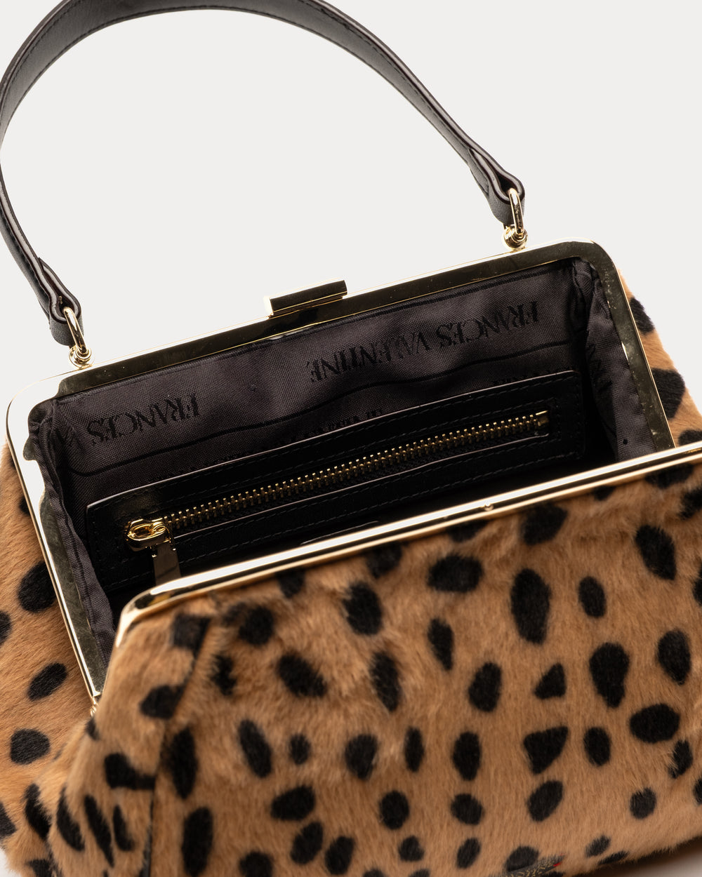 Frances Frame Bag Cheetah Print - Faux Fur