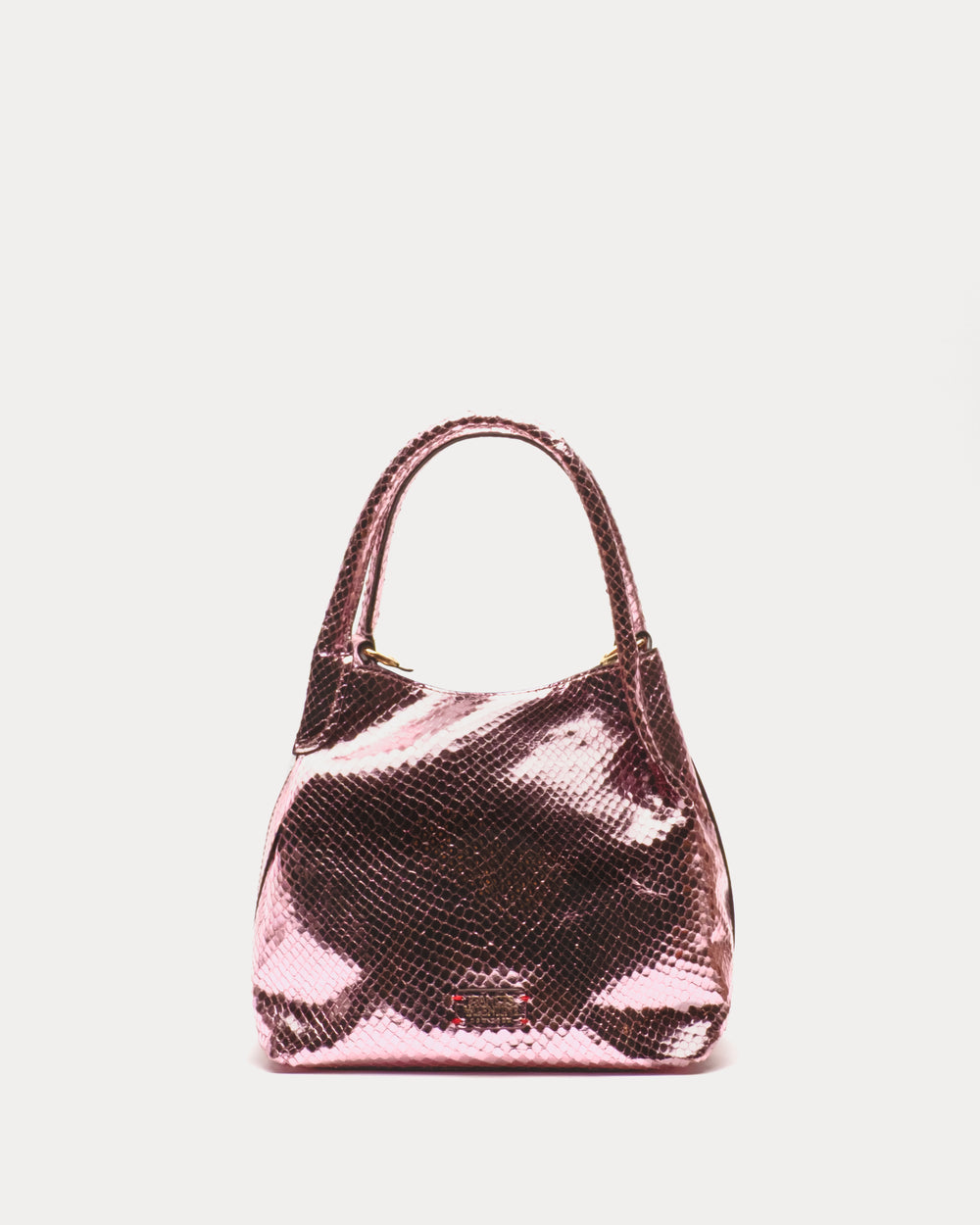 Teeny Sweet Pea - Metallic Snake Leather Pink