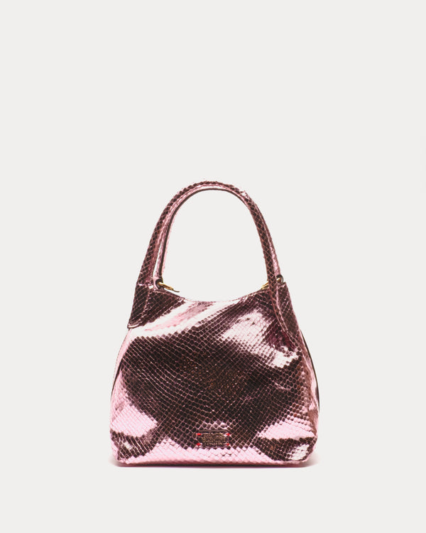 Teeny Sweet Pea - Metallic Snake Leather Pink