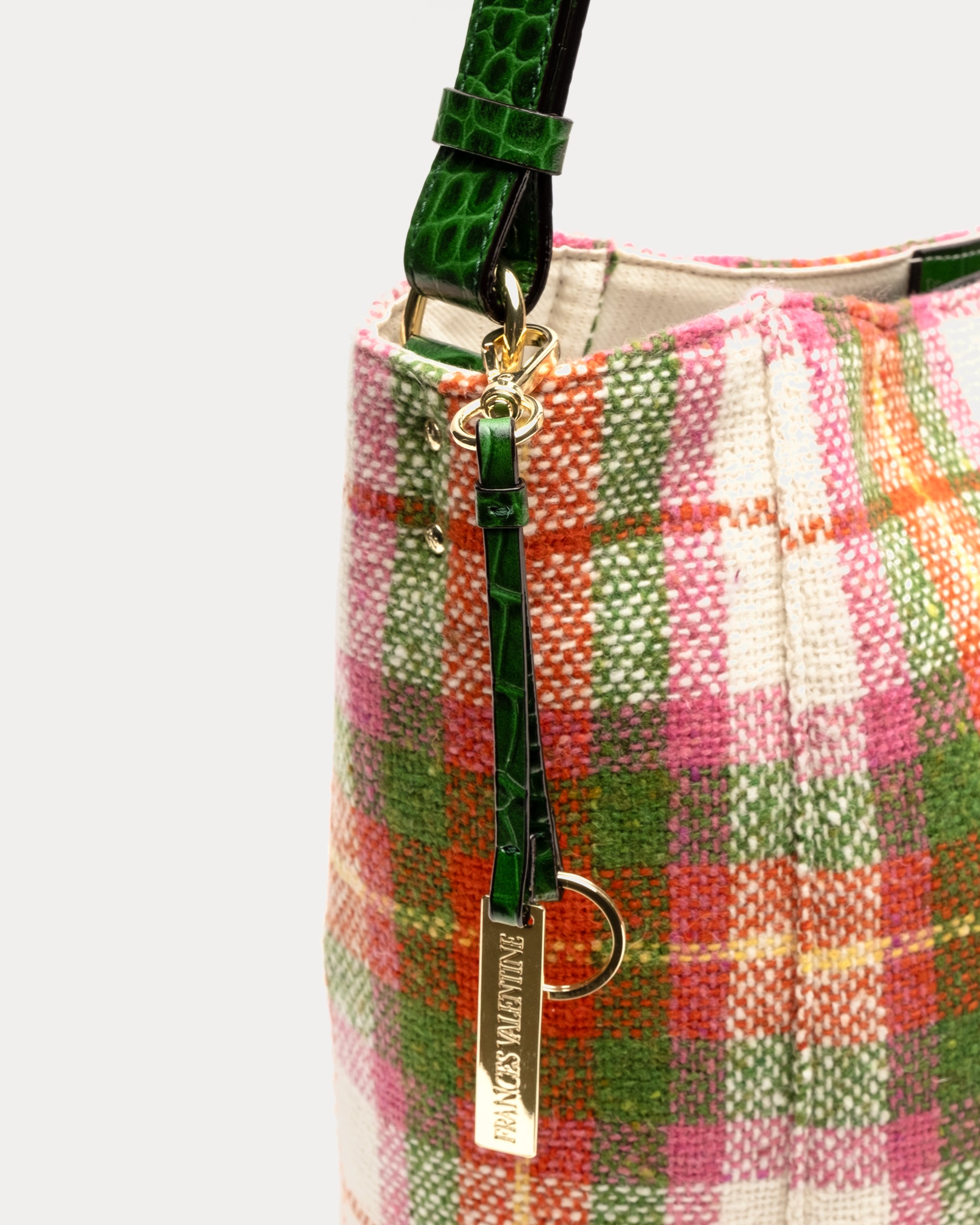 June Wool Plaid Hobo Handbag