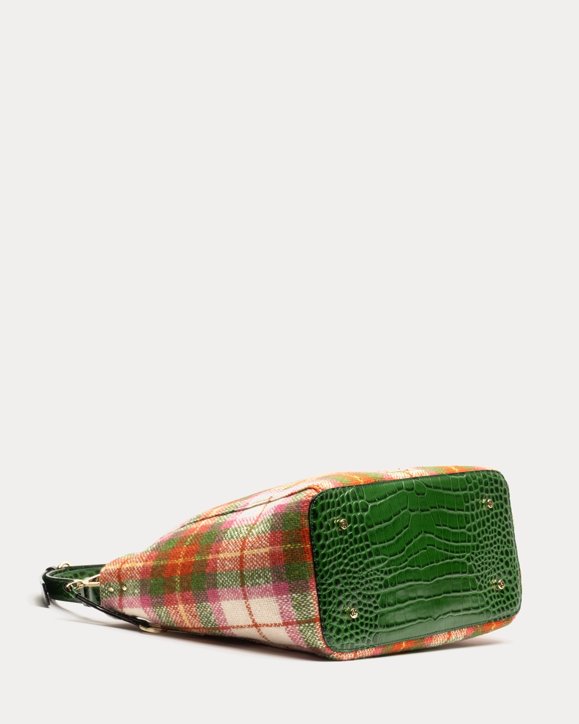 June Wool Plaid Hobo Handbag