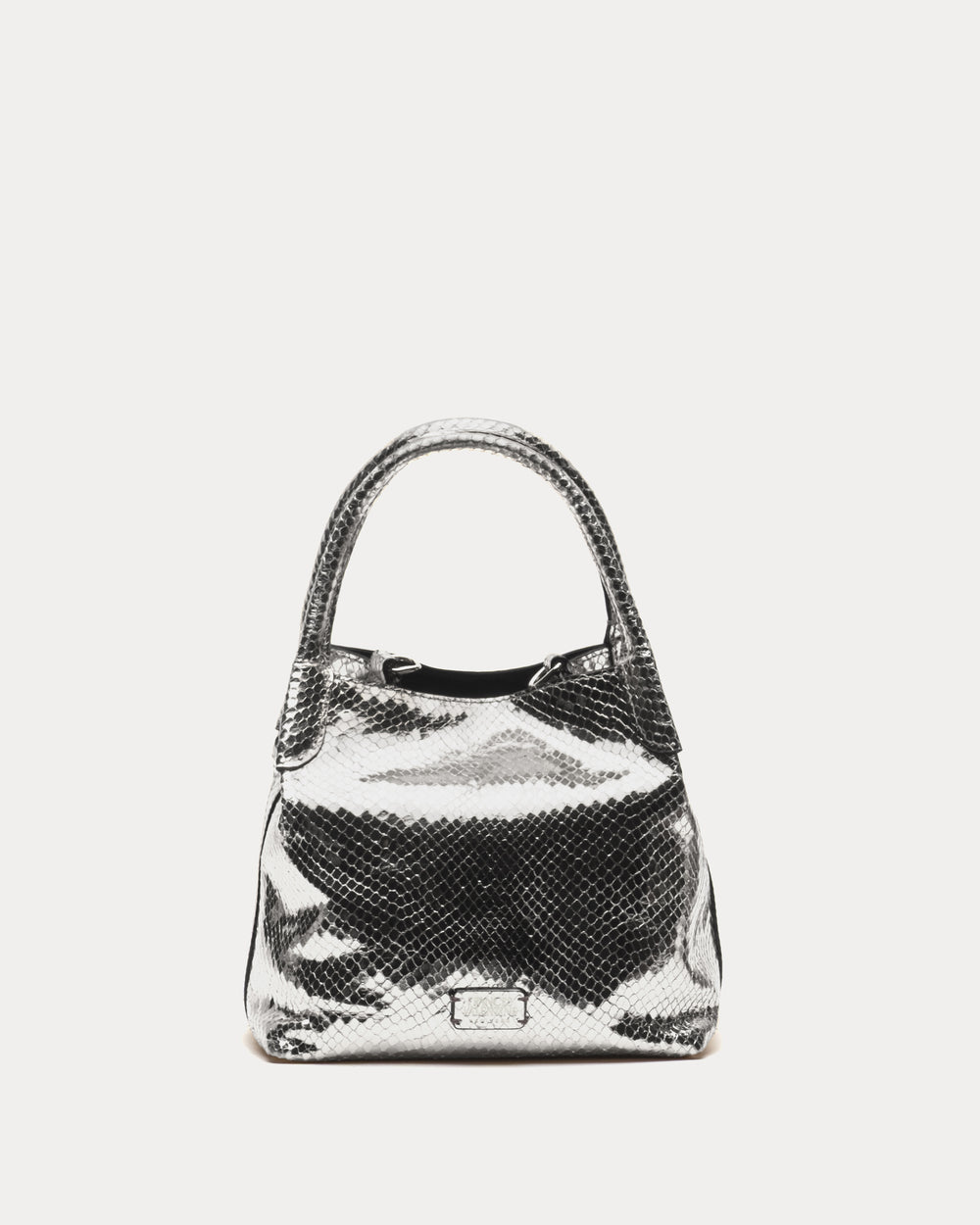 Teeny Sweet Pea - Metallic Snake Leather Silver