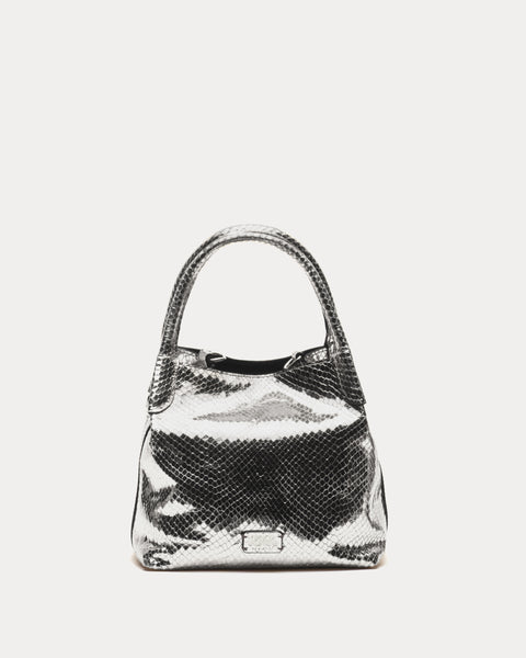 Teeny Sweet Pea - Metallic Snake Leather Silver – Frances Valentine