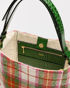 June Wool Plaid Hobo Handbag - Frances Valentine