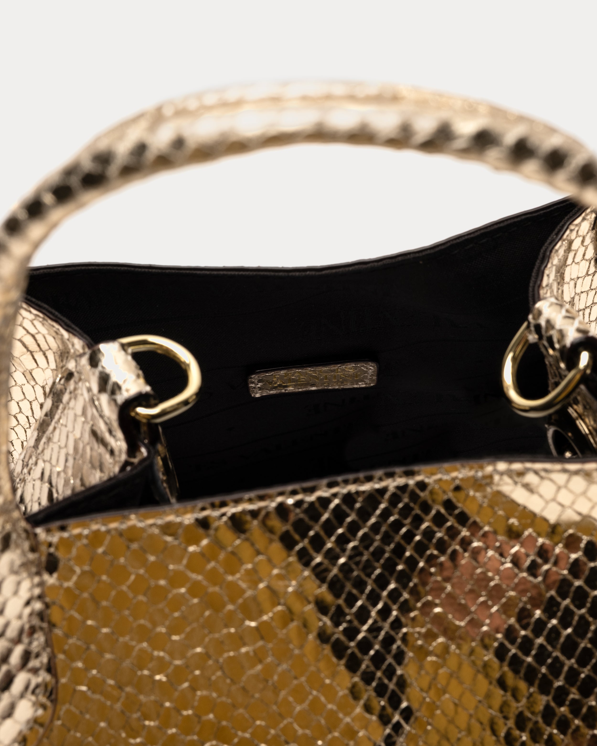 Teeny Sweet Pea - Metallic Snake Leather Gold – Frances Valentine