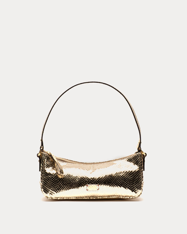 Mia Metallic Snake Leather - Gold