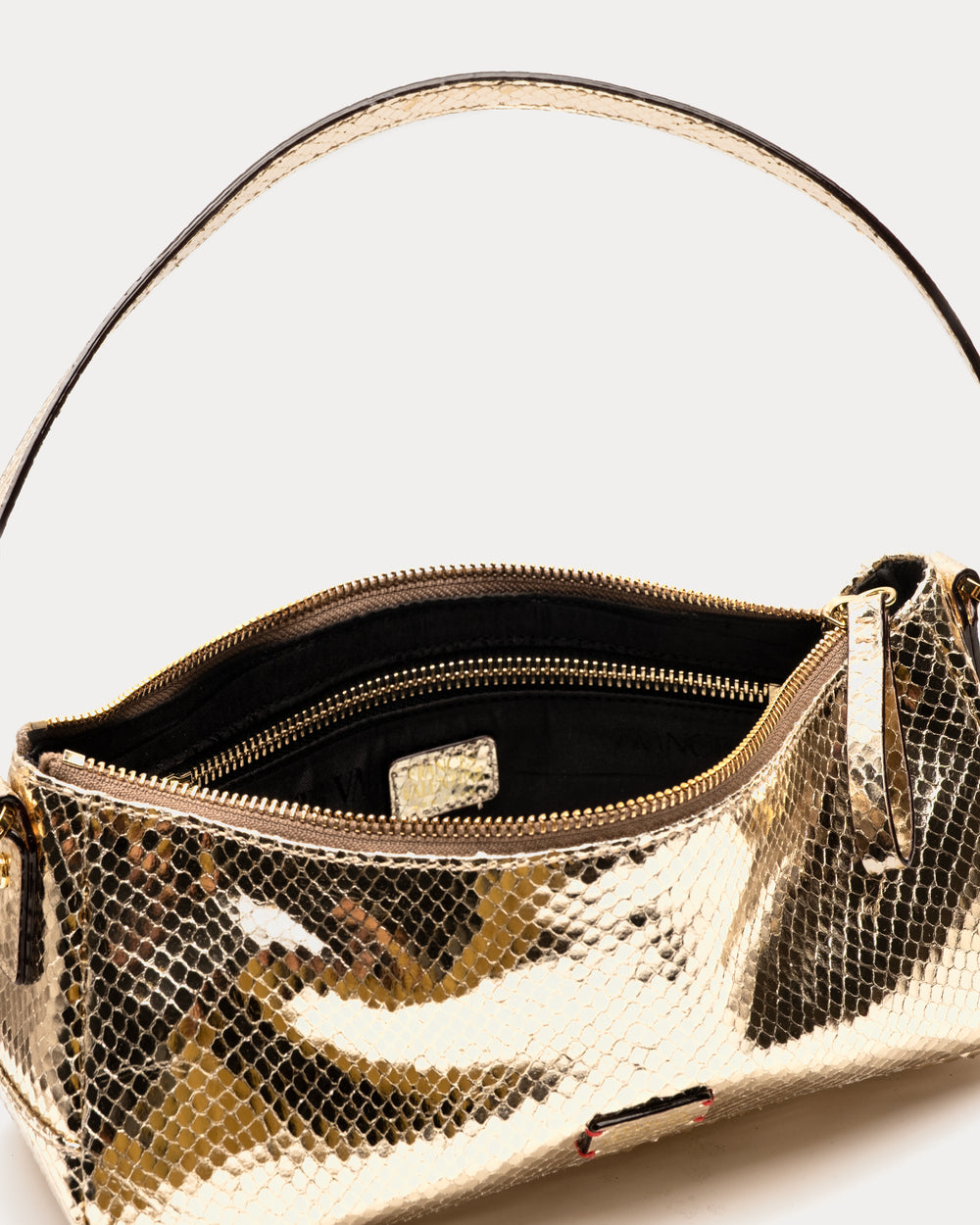 Mia Metallic Snake Leather - Gold