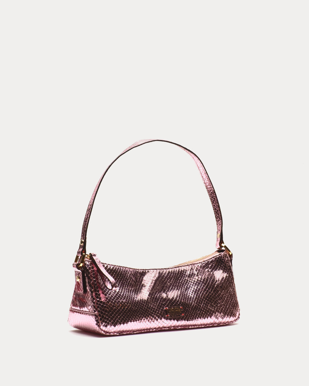 Mia Metallic Snake Leather - Pink