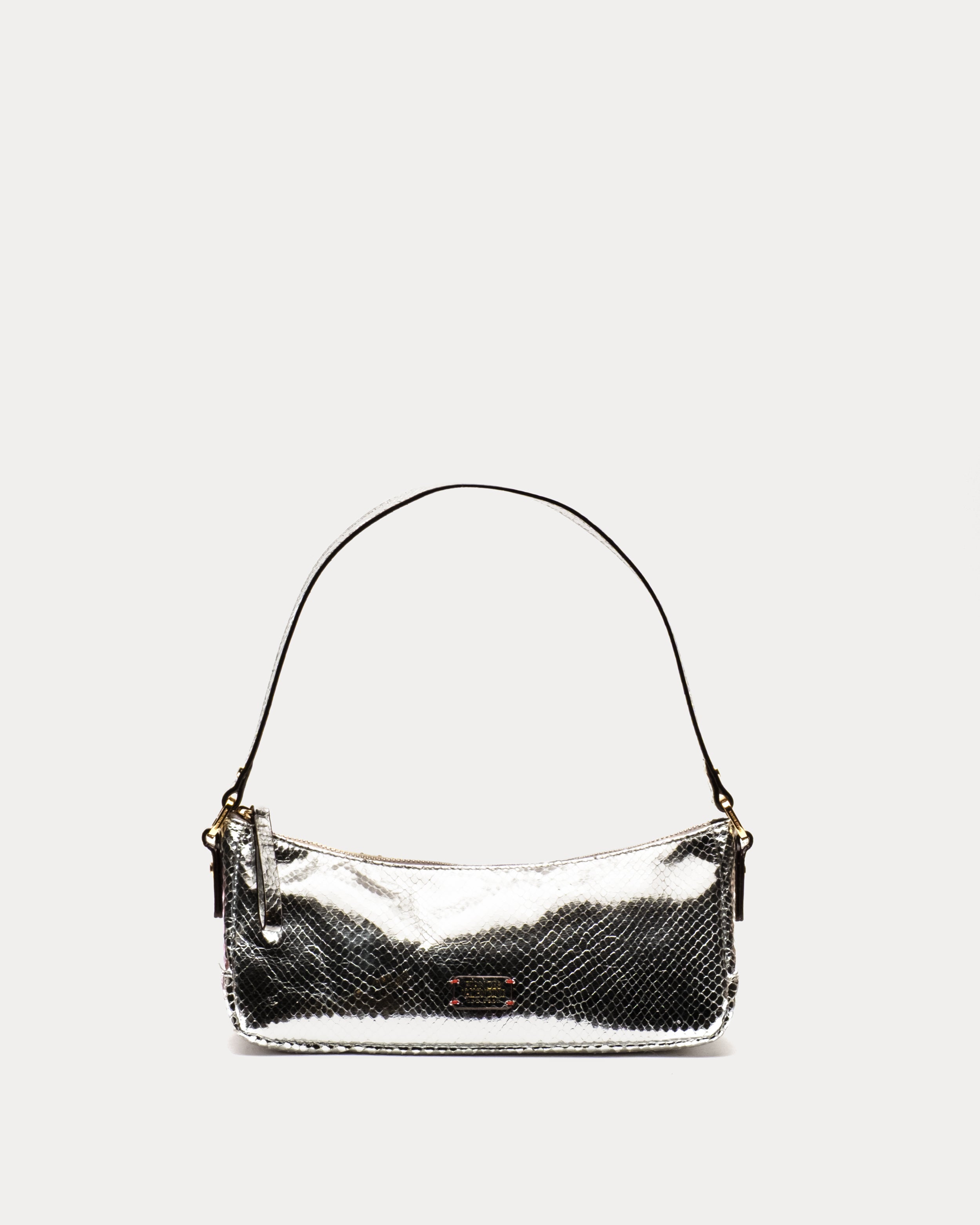 Mia Metallic Snake Leather - Silver – Frances Valentine