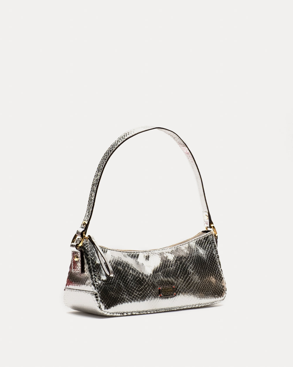 Mia Metallic Snake Leather - Silver