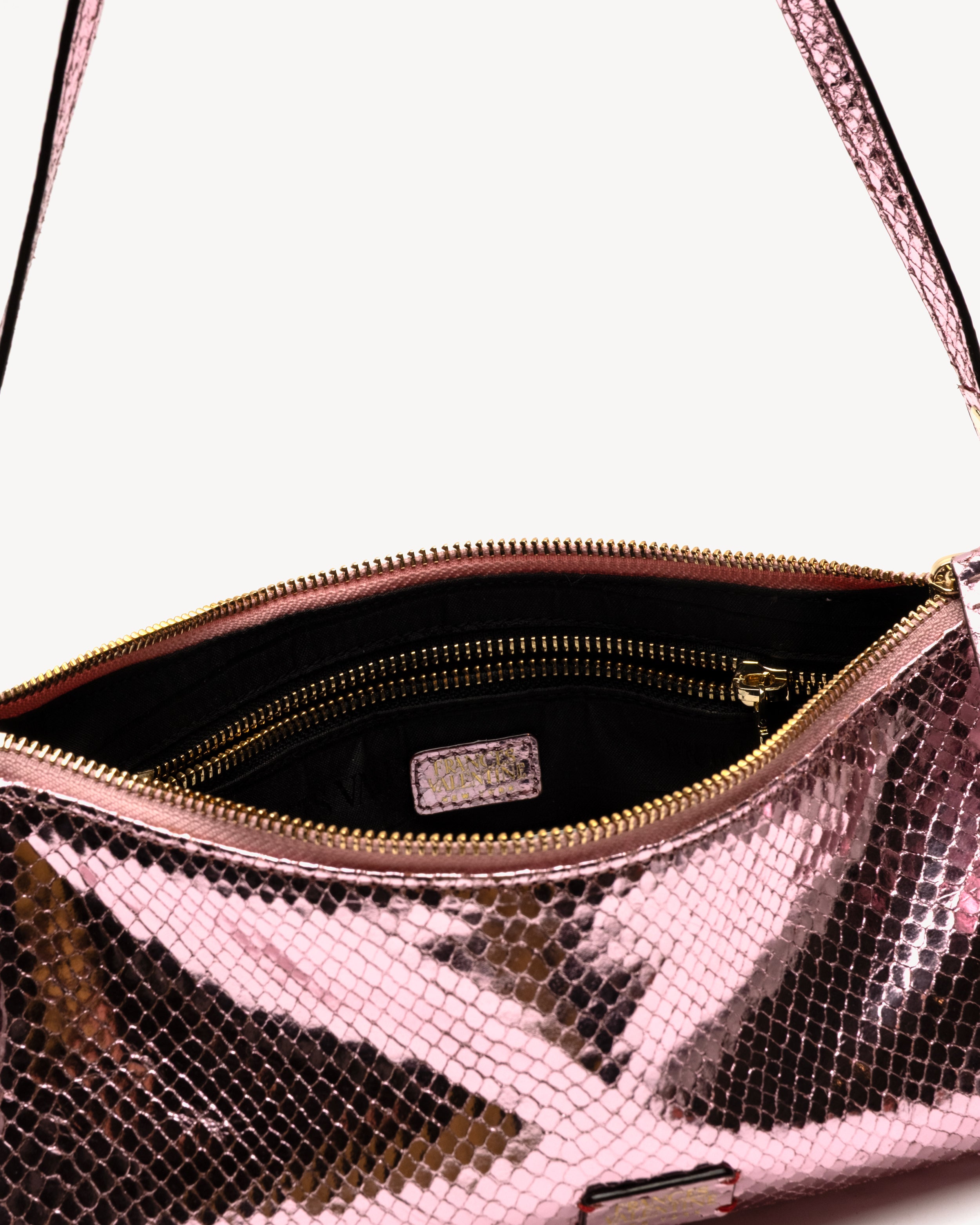 Mia Metallic Snake Leather - Pink – Frances Valentine