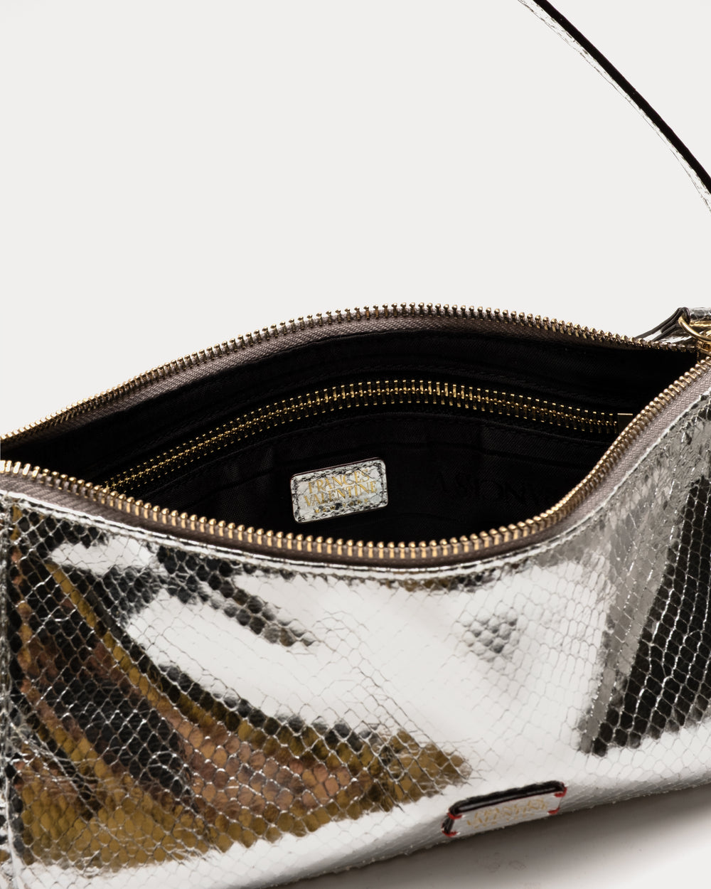 Mia Metallic Snake Leather - Silver