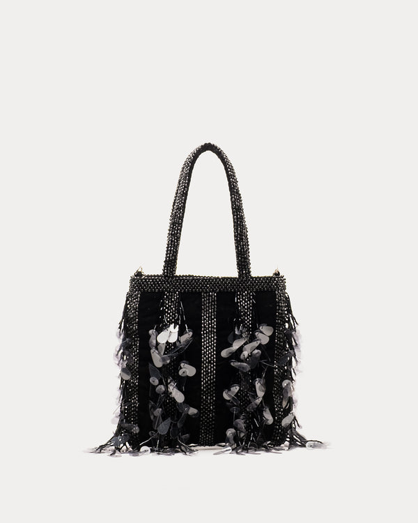Gatsby Mini Tote Bag - Embellished Sequin Black