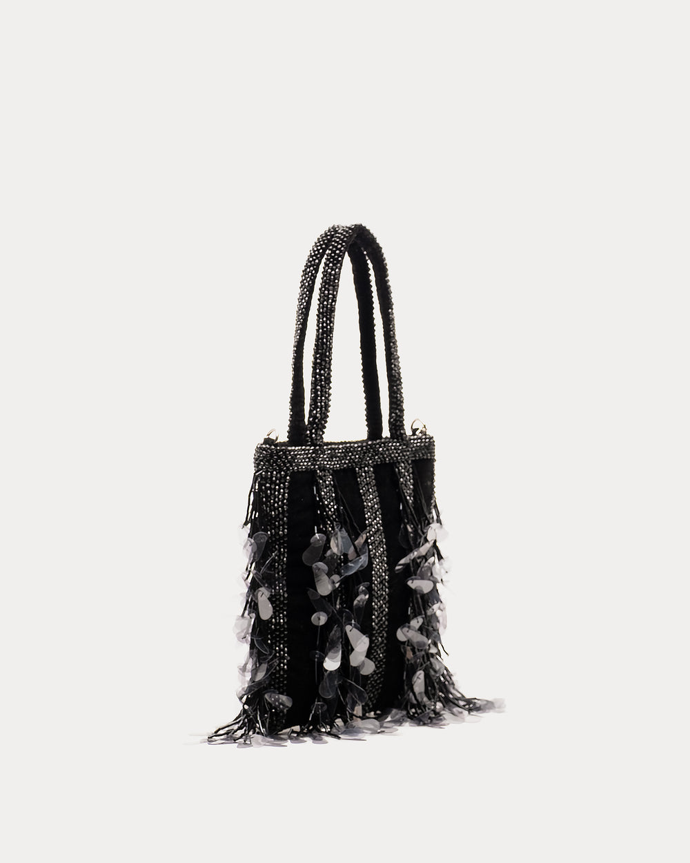 Gatsby Mini Tote Bag - Embellished Sequin Black