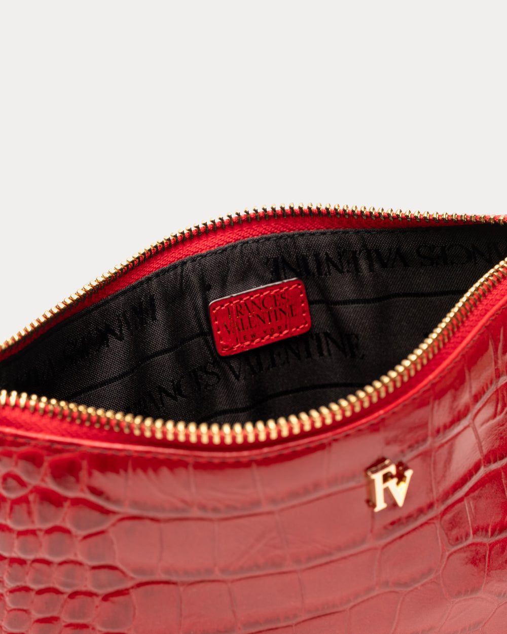 Embossed Croc Wristlet - Red