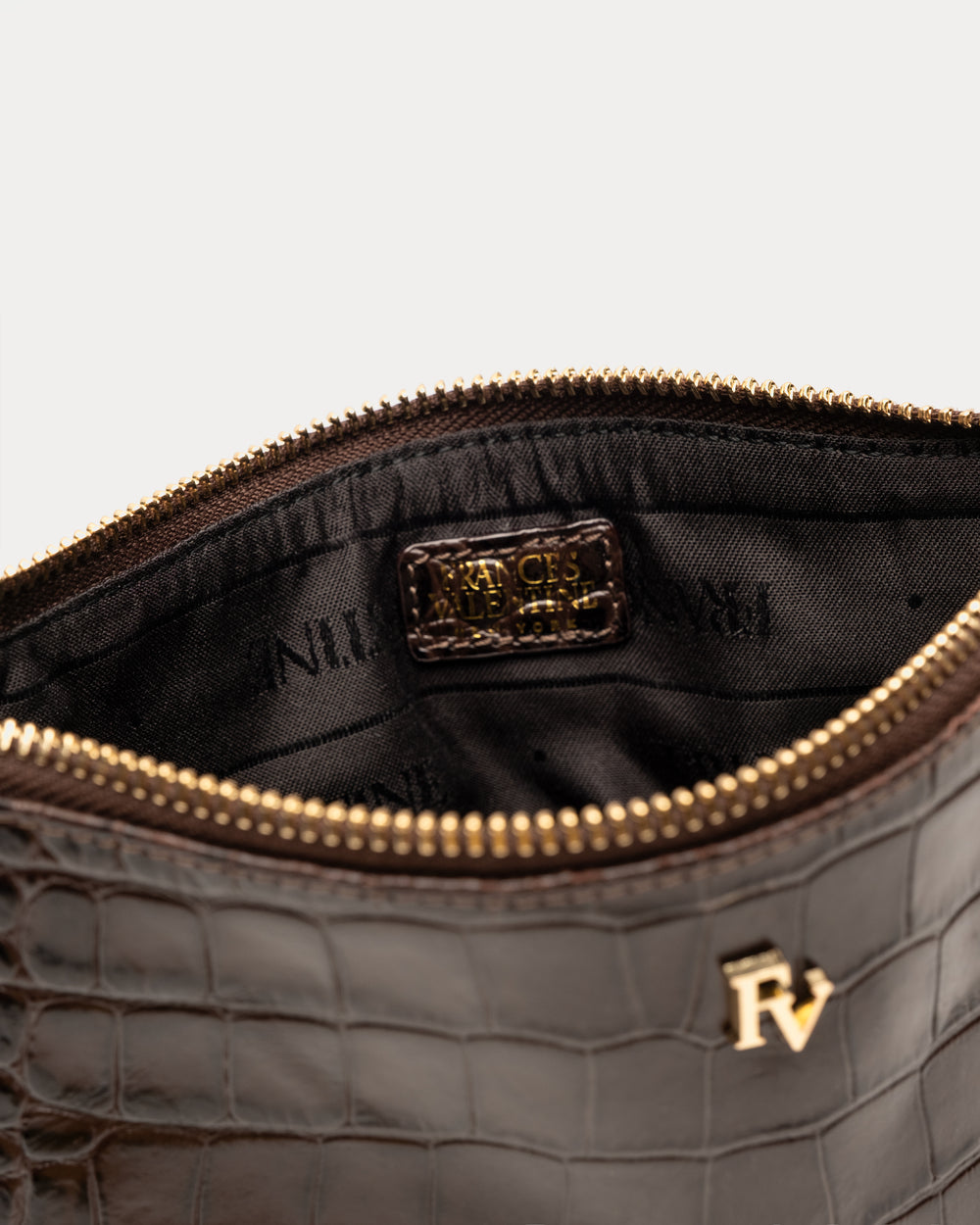 Embossed Croc Wristlet - Chocolate