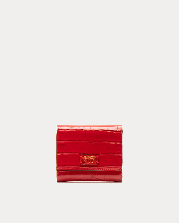 Perfect Wallet Embossed Croc Leather - Red Wallet Frances Valentine