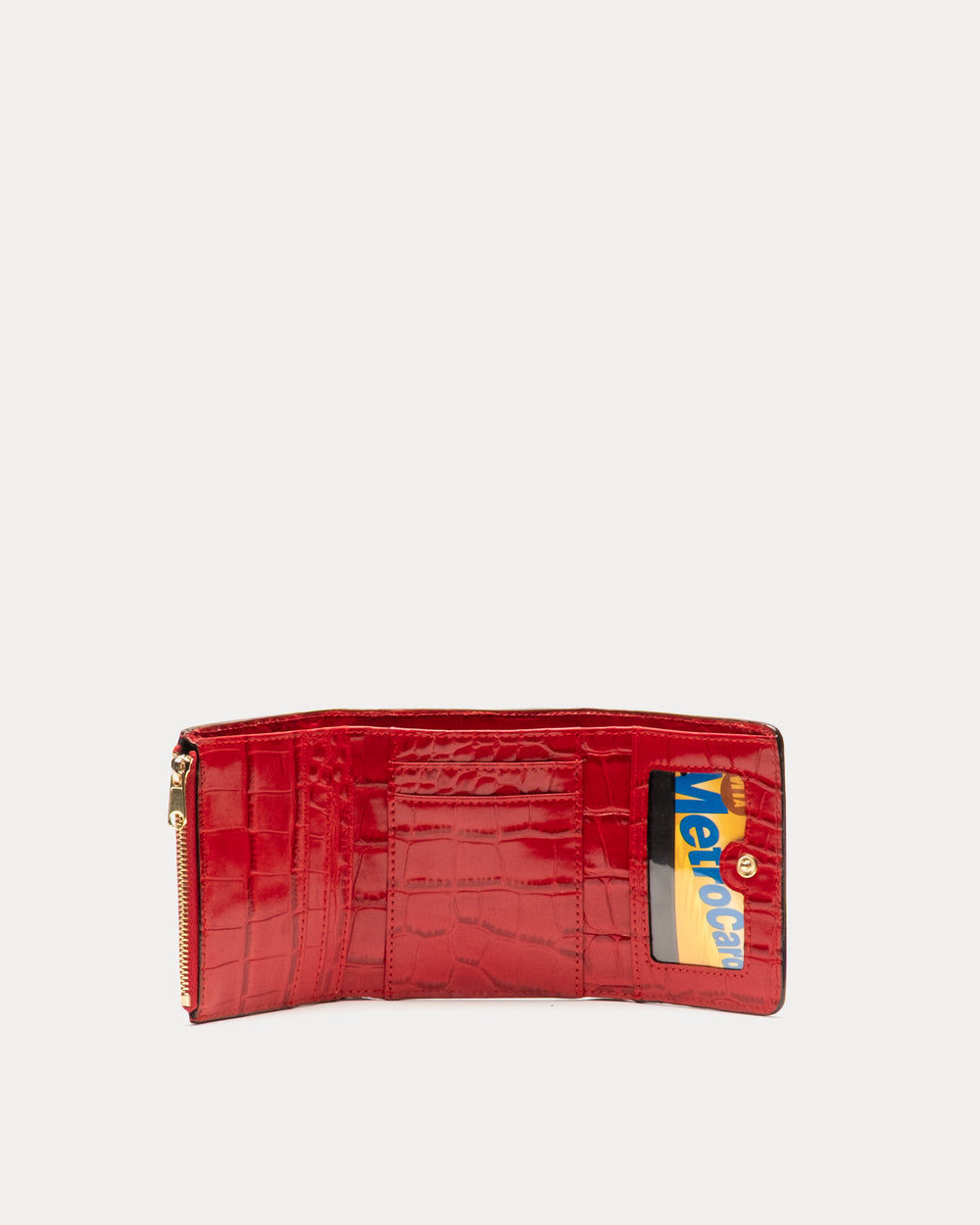 Perfect Wallet Embossed Croc Leather - Red