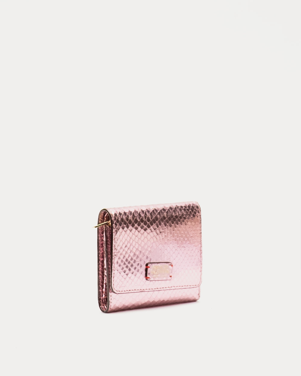 Perfect Wallet Metallic Snake Leather - Pink