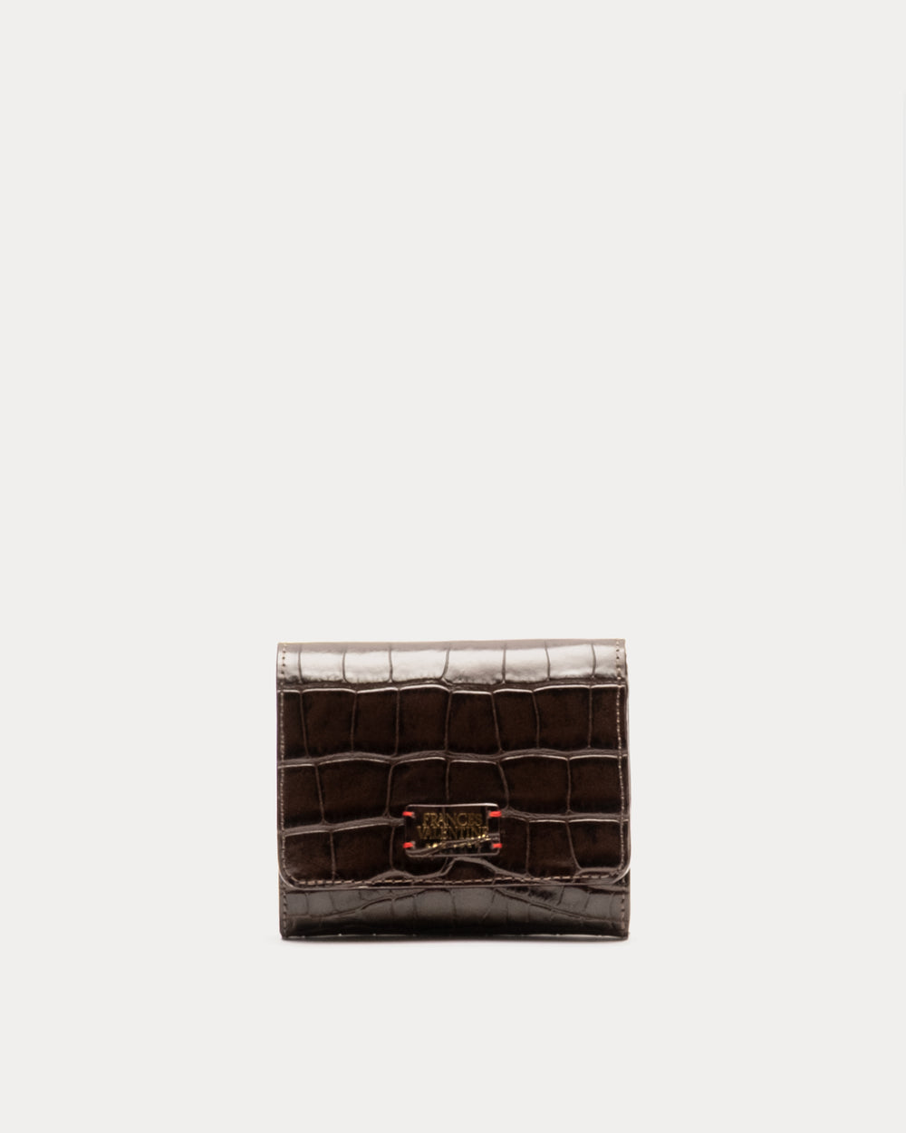 Perfect Wallet Embossed Croc Leather - Chocolate