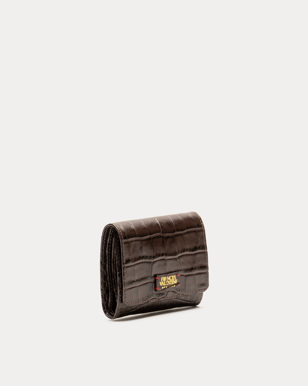 Perfect Wallet Embossed Croc Leather - Chocolate