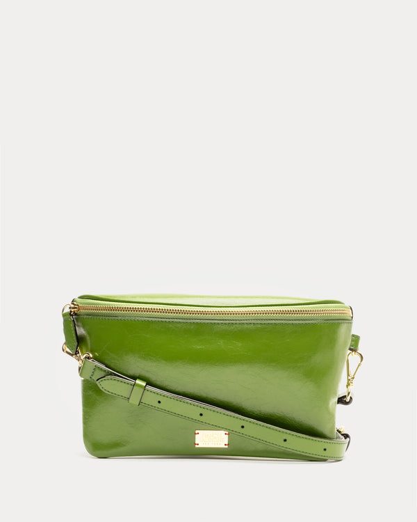 Billie Sling Bag - Crinkled Leather Green - Frances Valentine