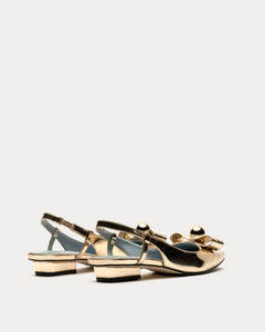 Aubrey Slingback Flat Platino - Frances Valentine