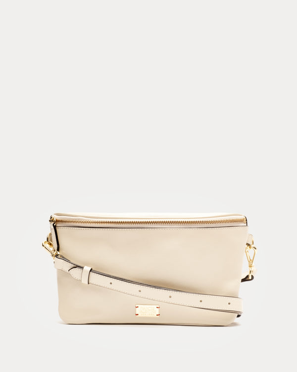 Billie Sling Bag - Crinkled Leather Oyster - Frances Valentine