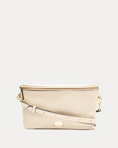 Billie Sling Crossbody Crinkled Leather Oyster - Frances Valentine