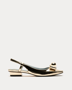 Aubrey Slingback Flat Platino - Frances Valentine