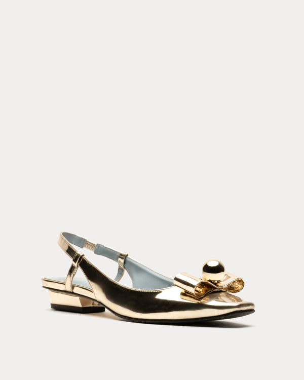 Aubrey Slingback Flat - Platino - Frances Valentine