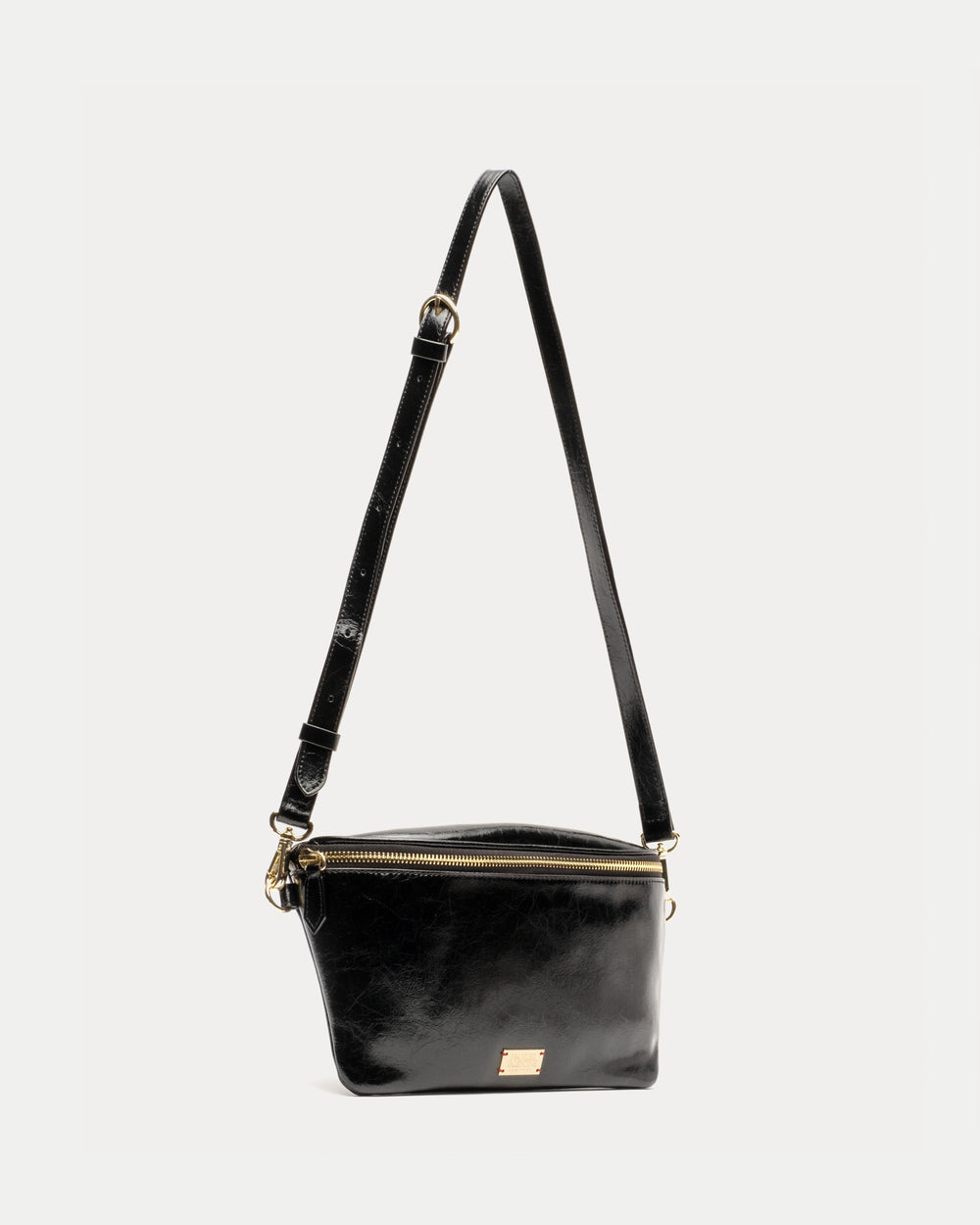 Billie Sling Bag - Crinkled Leather Black - Frances Valentine