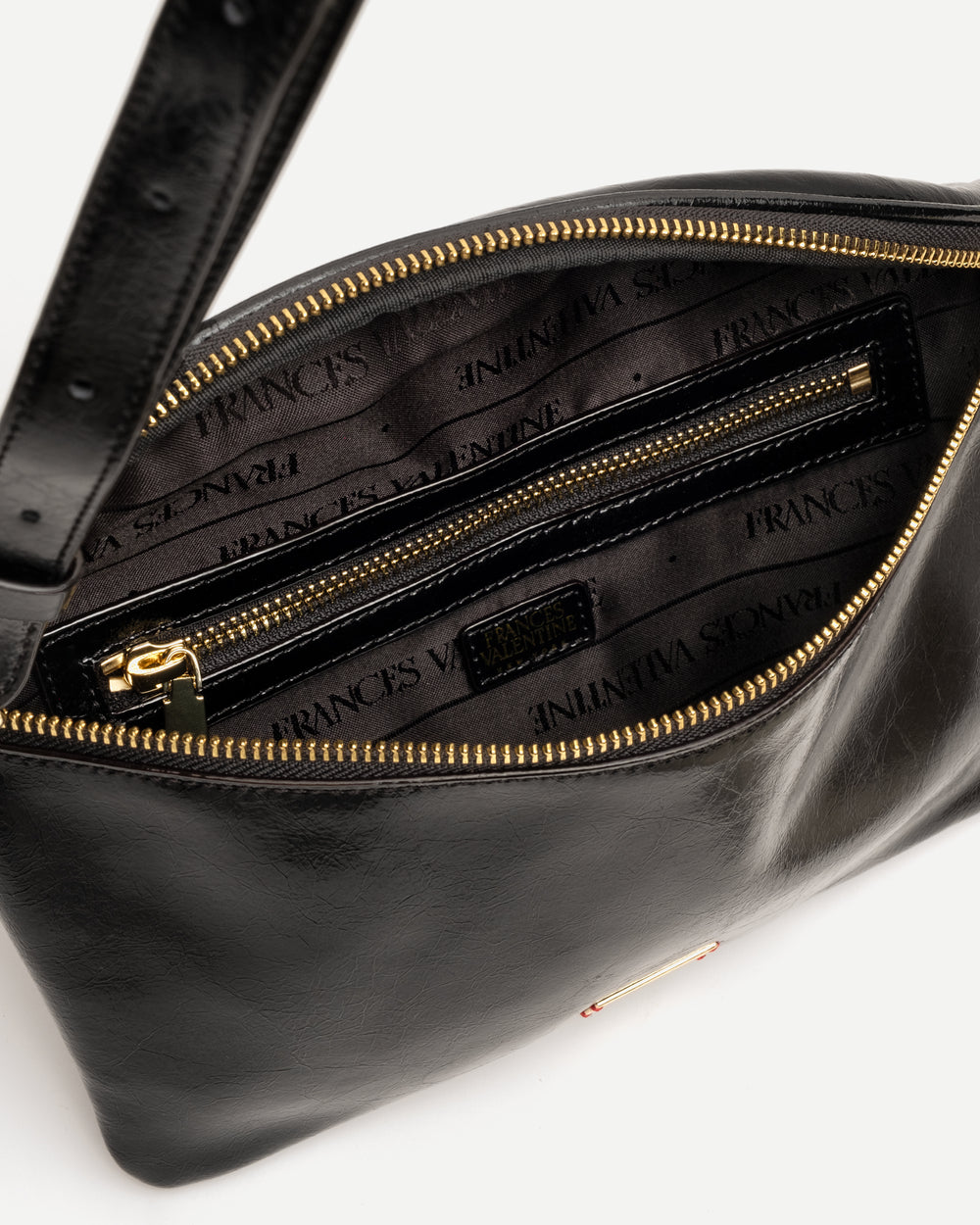 Billie Sling Bag - Crinkled Leather Black - Frances Valentine
